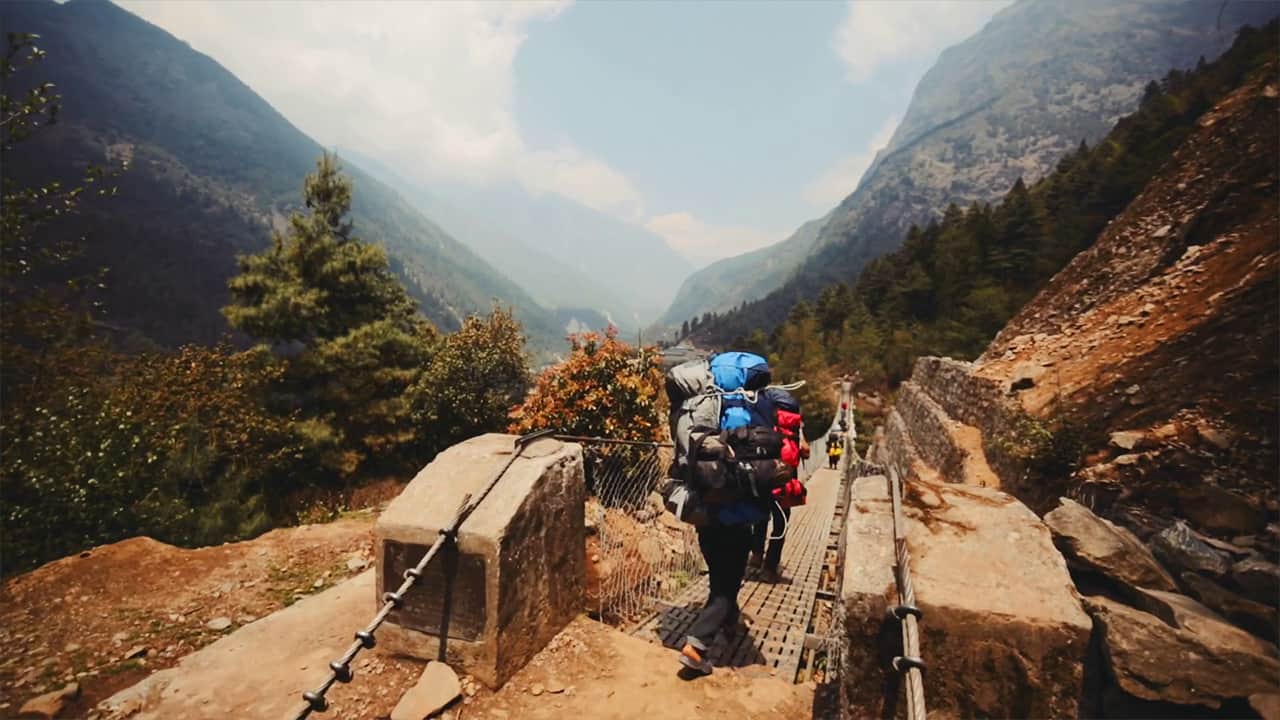 trekking to base camp Mount Everest