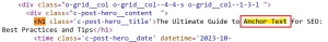 Keyword in H1 Tag