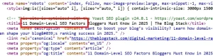 A screenshot of the html code for a website Title-Tag-Begins-with-Keyword.